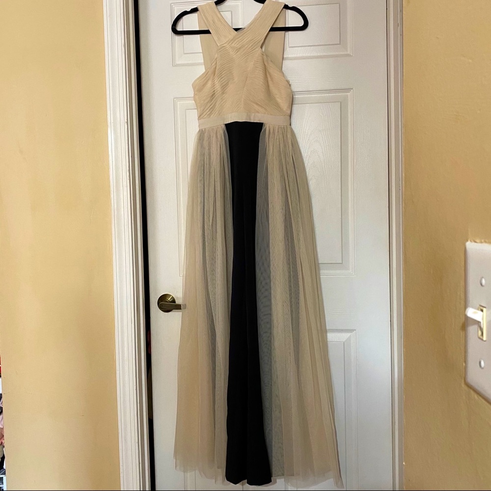 BCBG Maxazria Tulle Overlay Jumpsuit